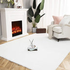 Ashler Faux Fur Rug, Ultra Soft Faux Rabbit Fur, 6 x 9 Feet Rectangle, Machine - Image 6