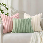 decorUhome Summer Cozy Faux Fur Throw Pillow Covers 18x18 Set of 2 Decorative - Image 9