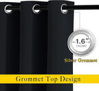 NICETOWN Black Out Curtains 54 inch Long 2 Panels Burg - Image 3