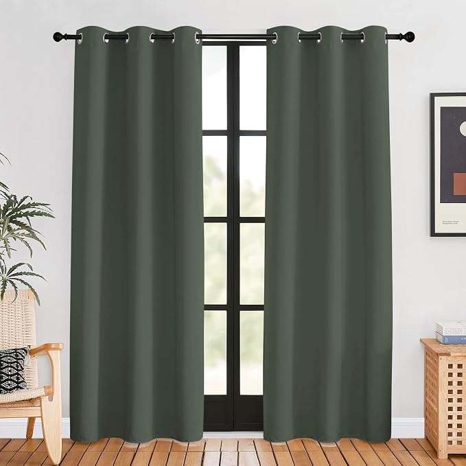 NICETOWN Thermal Curtains for Kids Room, Dark Mallard, 42 by 80 inches by NICETOWN