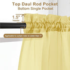Chyhomenyc Mustard Yellow Sheer Curtains 120 Inches Long - Image 2
