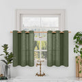 LAMIT Small Linen Curtains 30 Inch Length, Semi Sheer Short Window Curtains by LAMIT