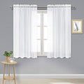 DWCN White Sheer Curtains Semi Transparent Voile Rod Pocket Curtains by DWCN