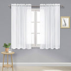 DWCN White Sheer Curtains Semi Transparent Voile Rod Pocket Curtains by DWCN