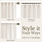 NICETOWN Semi Sheer Linen Curtains - Image 3