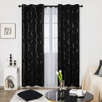 Deconovo Black Out Curtains for Living Room, 42 x 84 Inch Length 2 Panels Set - Image 2