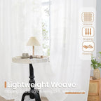 BGment White Linen Semi Sheer Curtains 84 Inch Length - Image 5