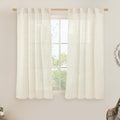 LAMIT 54 inches Long Semi Sheer Linen Curtains 2 Panels, Cream Ivory Light by LAMIT