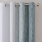 Estelar Textiler Stone Blue and Greyish White Blackout Curtains 84 Inches Long - Image 4