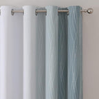 Estelar Textiler Stone Blue and Greyish White Blackout Curtains 63 Inch Length - Image 4