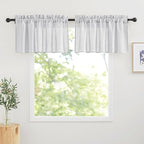 RYB HOME Linen Curtain Tiers for Bedroom Window Treatment, Rod Pocket Valance by RYBHOME