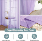 Lavender Sheer Curtains 84 Inches Long 2 Panels, Elegant Airy Transparent Light - Image 4