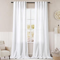 Extra Long White Curtain 108 inches Long 2 Panels Set by Nanspring