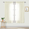 DWCN Ivory Sheer Curtains Semi Transparent Voile Rod Pocket Curtains by DWCN