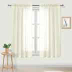 DWCN Ivory Sheer Curtains Semi Transparent Voile Rod Pocket Curtains by DWCN