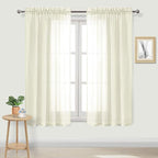 DWCN Ivory Sheer Curtains Semi Transparent Voile Rod Pocket Curtains by DWCN