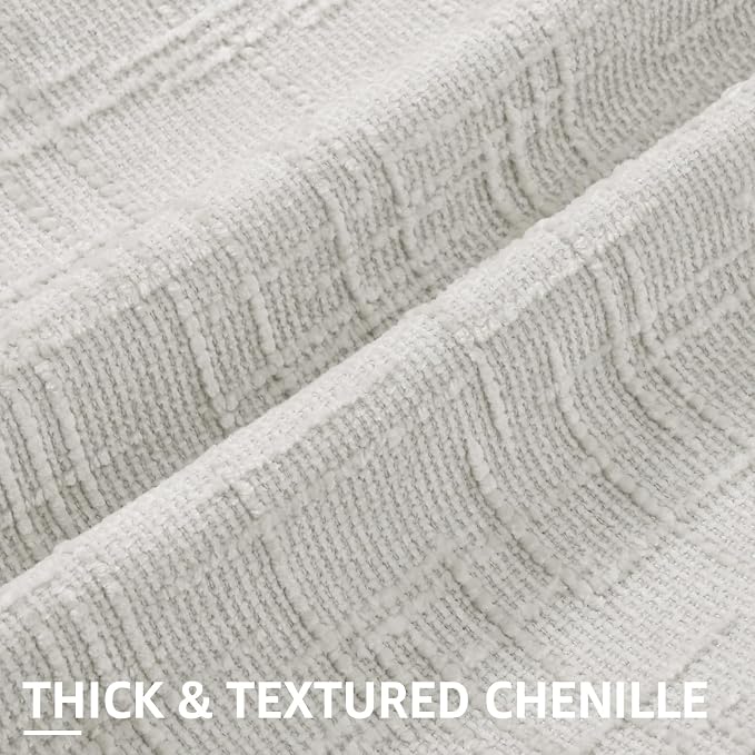decorUhome Light Grey Chenille Euro Sham Throw Pillow Covers 26x26 Set of 2 - Image 2