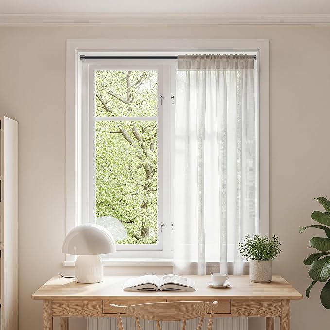 2 Pack Spring Tension Rods 28-48 Inches No Drill Tension Curtain Rods Black - Image 8