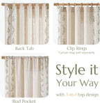 jinchan Belrose Linen Curtains for Bedroom Floral Curtains 72 Inch Length Linen - Image 6