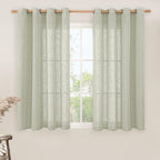 LAMIT Sage Grey Linen Curtains 45 inches Long by LAMIT