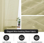 SpaceDresser Check Sheer Curtains 72 Inches 2 Panels Set, Rod Pocket Plaid - Image 5