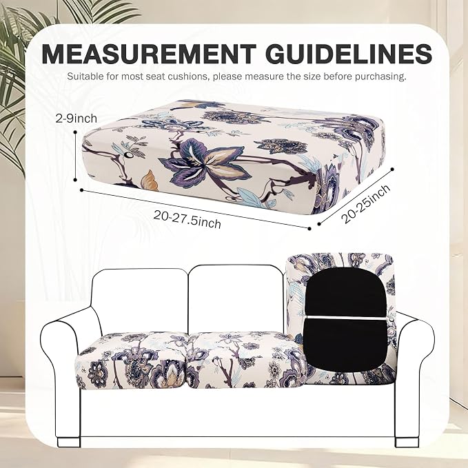 hyha 8Pcs Patio Cushion Covers, Stretch Outdoor Couch Cushion Covers, Washable - Image 2