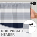 Emvency 2 Pack Valances Window Treatments, Striped Navy Nautical Minimalist - Image 5