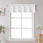 Chyhomenyc White Valance for Windows, Light Filtering Faux Linen Solid Short - Image 7