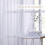 NICETOWN White Sheer Curtains for Bedroom Windows 84" Length - Image 3