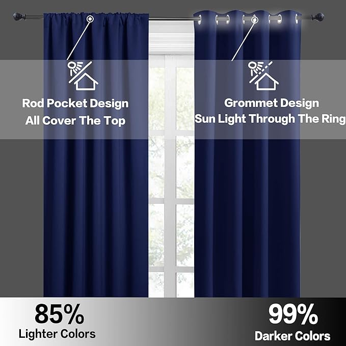 RYB HOME 54 inch Blackout Curtains - Image 4