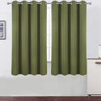 LEMOMO Olive Green Blackout Curtains 52 x 63 Inch Length/Set of 2 Curtain by Lemomo