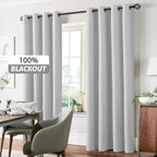 Yakamok White Linen Curtains 100% Blackout 63 Inches Long, Room Darkening - Image 7