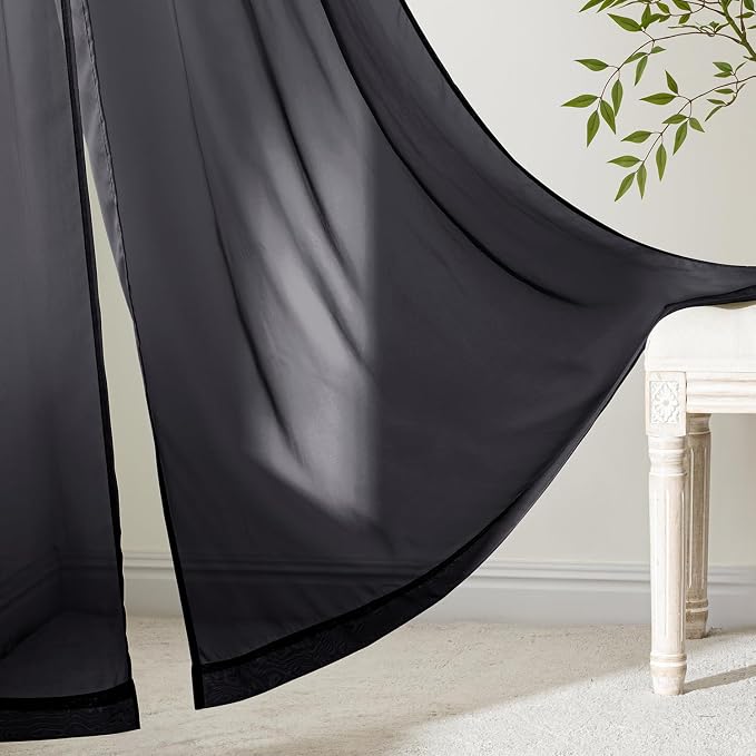 MIULEE Short Curtains 30 Inches Long, 4 Panels Set, Light Filtering Half Window - Image 6