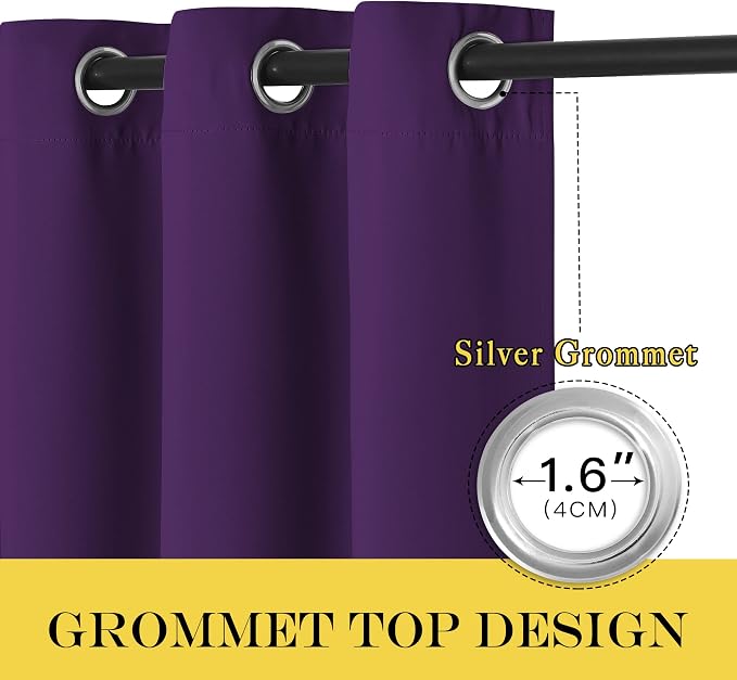 NICETOWN Blackout Curtains for Bedroom, Grommet Top Room Darkening Thermal - Image 6