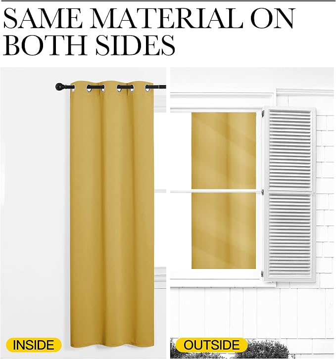 NICETOWN Yellow Blackout Drapes - Image 4