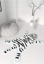 Tiger Print Rug Cartoon Cute Faux Area Rugs Fluffy Animal Print Mat Carpet Kids - Image 4