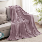 BEDELITE Fleece Blanket Dusky Violet Throw Blankets - Image 5