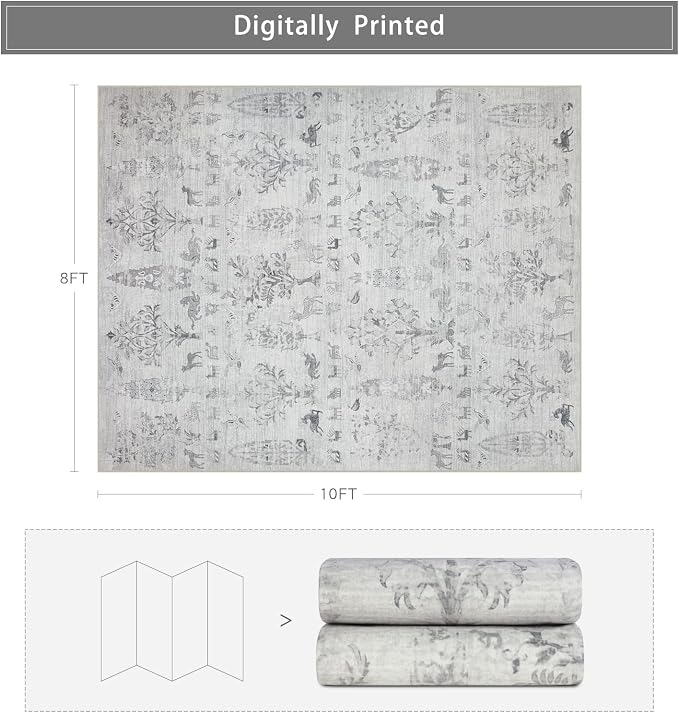 Washable Rugs 8x10 Area Rugs for Living Room, Dining Room- Large Ultra Soft - Image 2
