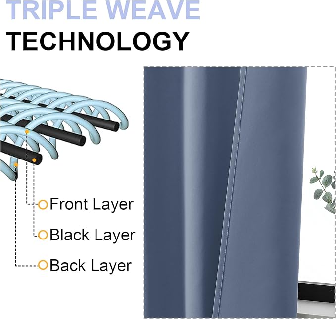 Simplebrand Denim Blackout Curtains - Image 5