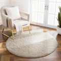 Ophanie Round Rug 2Ft Ivory Circle Area Rug, Fluffy Fuzzy Bedroom Carpet by Ophanie