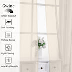 Gwine Cream Valances for Windows, Small Light Filtering Rod Pocket Cafe Valance - Image 2