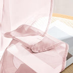 MIULEE Blush Pink Sheer Curtains 84 Inches Long, 4 Panels Set, Light Filtering - Image 7