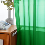 youleyar Solid Sheer Rod Pocket Curtain Voile Draperies 2 Panels White Beige - Image 4