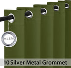 Yakamok Olive Green Curtains 84 Inches Length Blackout Curtain - Image 2
