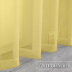 OVZME 2 Pack: Basic Mustard Yellow Sheer Curtain 84 Inches Long - Image 5