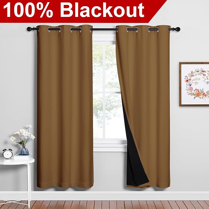 NICETOWN Full Shade Curtain Panels, Pair of Thermal Insulated & Energy - Image 2