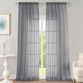 OWENIE Grey Sheer Curtains 120 Inches Long 2 Panels Set, Airy Lightweight Sheer by OWENIE
