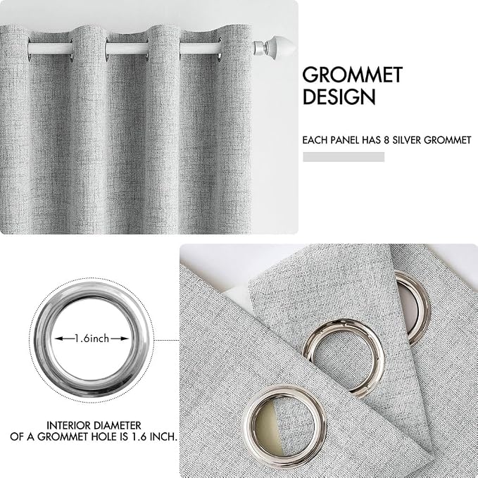 MIULEE 100% Blackout Linen Curtains - Image 4