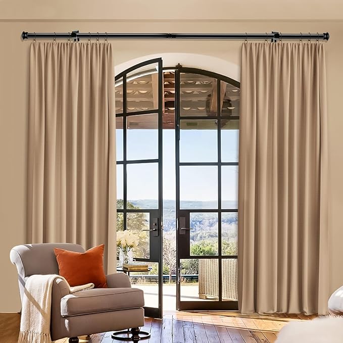 Small Curtain Rods for Windows 30" to 60" 5/8 Inch Standard Decorative Black - Image 6