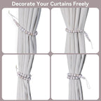 Wood Bead Curtain Tiebacks, KLOGTSIND Set of 2 Curtain Holdbacks - Image 3